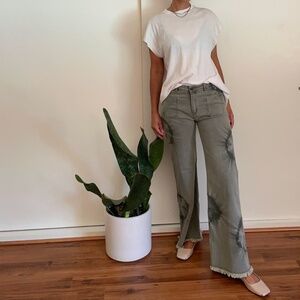 Renatta&go Tie Dye Wide Leg Denim